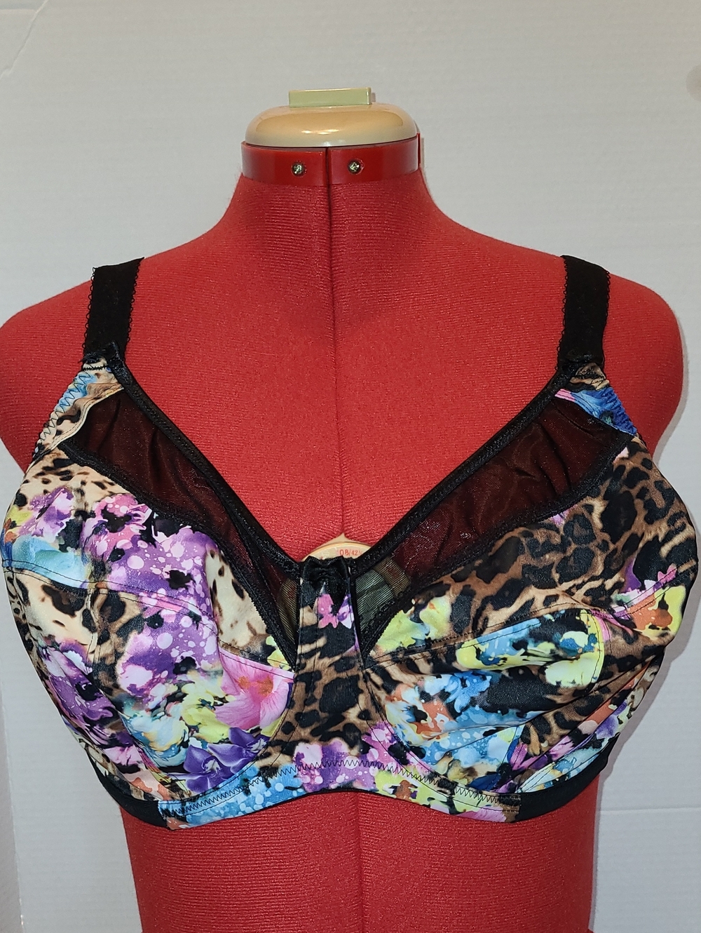 Goddess Multicolor Floral Leopard Print Bra - SIZE 40G